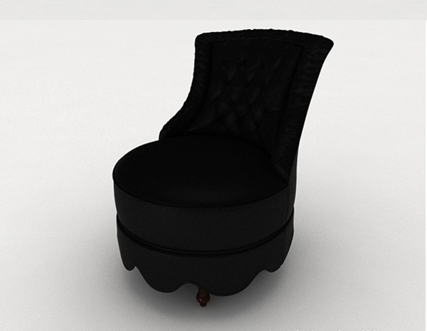 个性黑色单人沙发3d模型下载