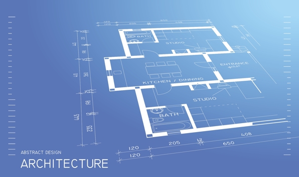 矢量建筑线稿平面图设计
