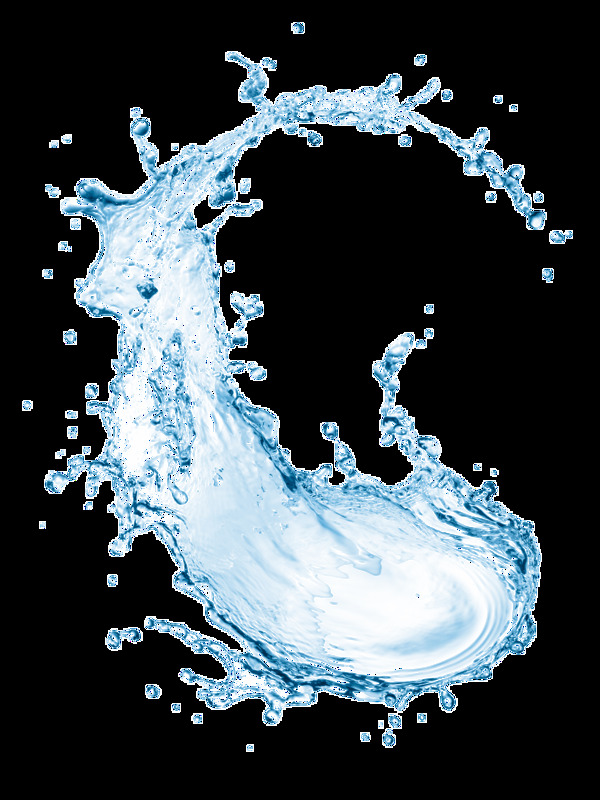 蓝色透明的水png元素素材