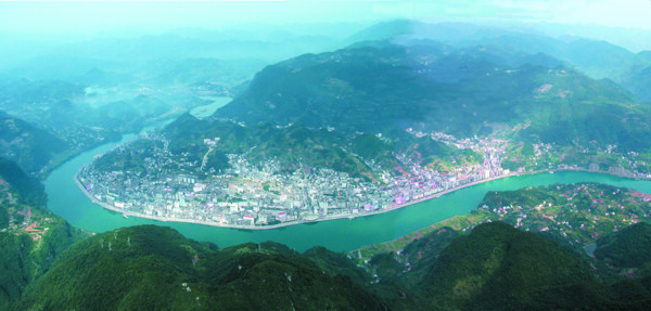 长阳清江全景图图片