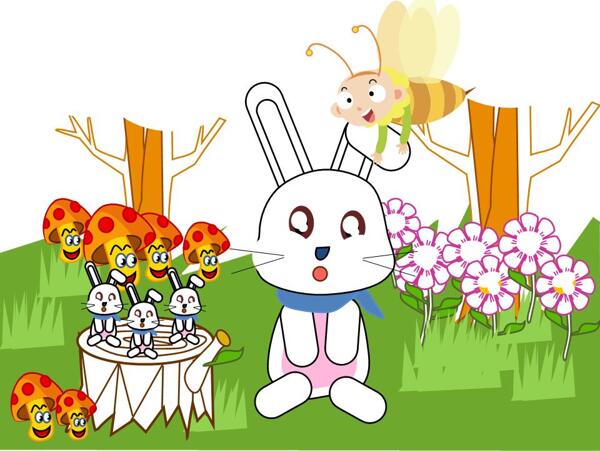 可爱兔子卡通ppt模板