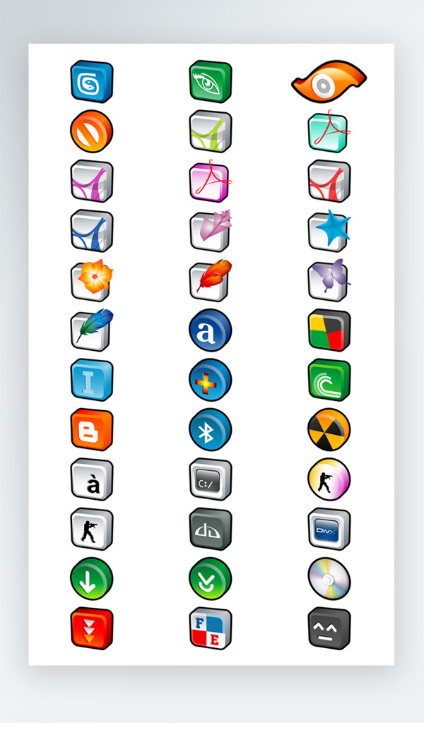 软件按钮图标彩色写实图标icon