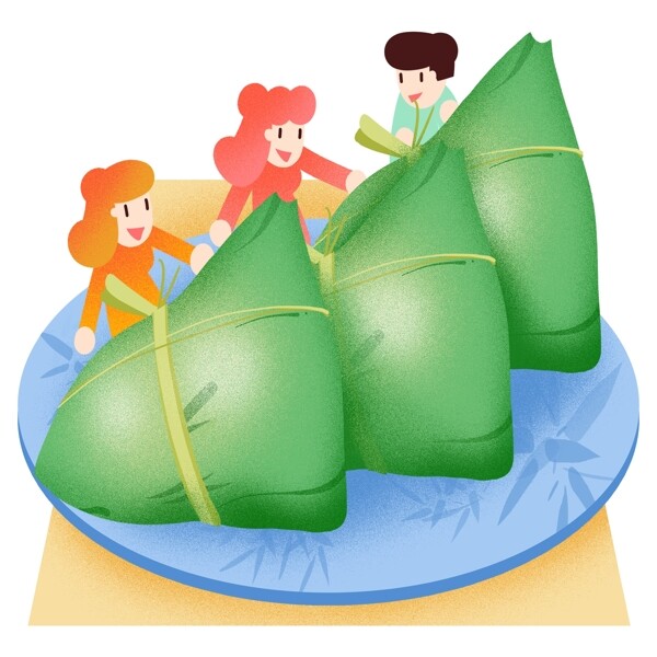 端午节美味粽子插画