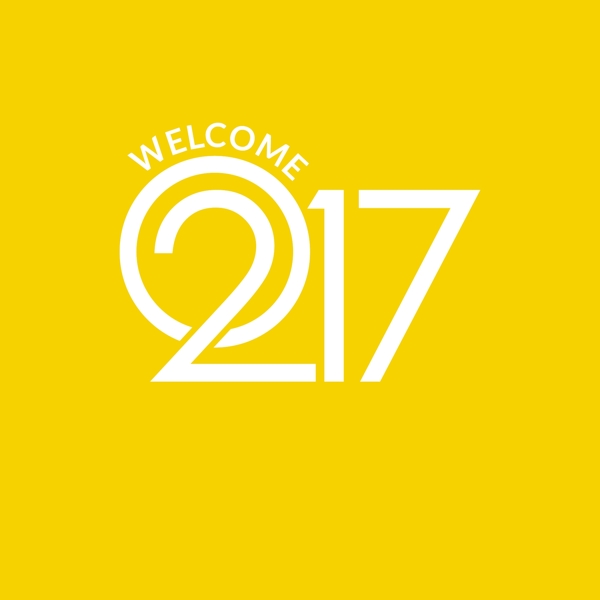 抽象风格的2017个黄色背景
