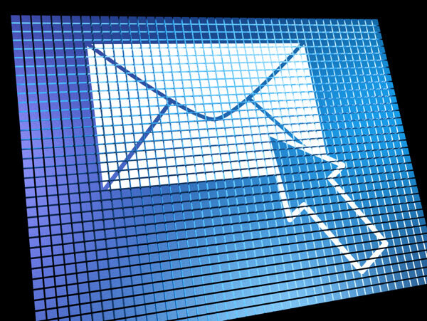 电子邮件图标在屏幕显示电子邮件或接触的选择