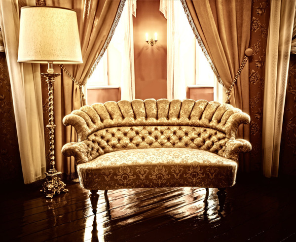 欧式复古金色沙发客厅卧室