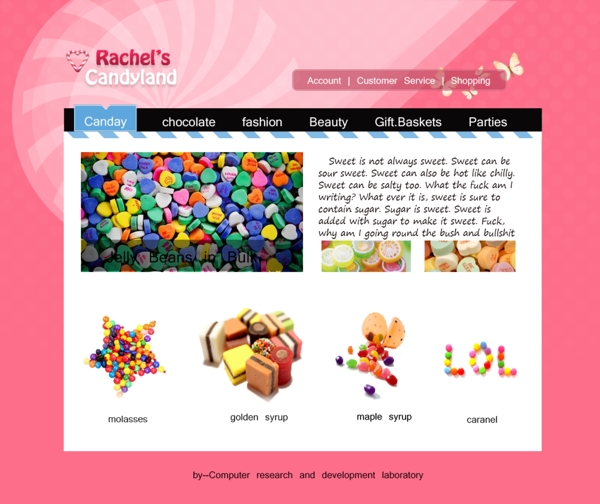 甜蜜果糖类欧美风格网页设计