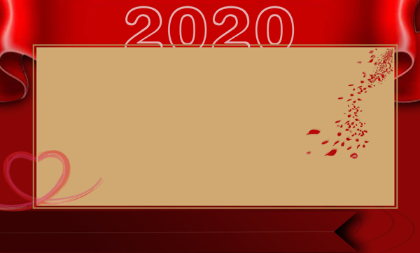 2020红底背景心花瓣