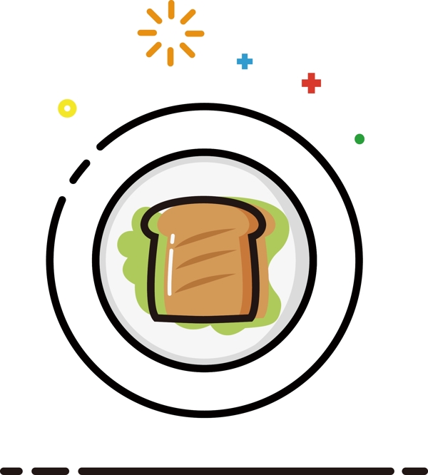 面包西餐mbe卡通可爱矢量食物元素