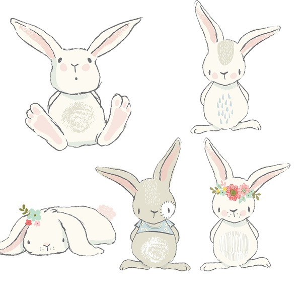 兔子水彩素材