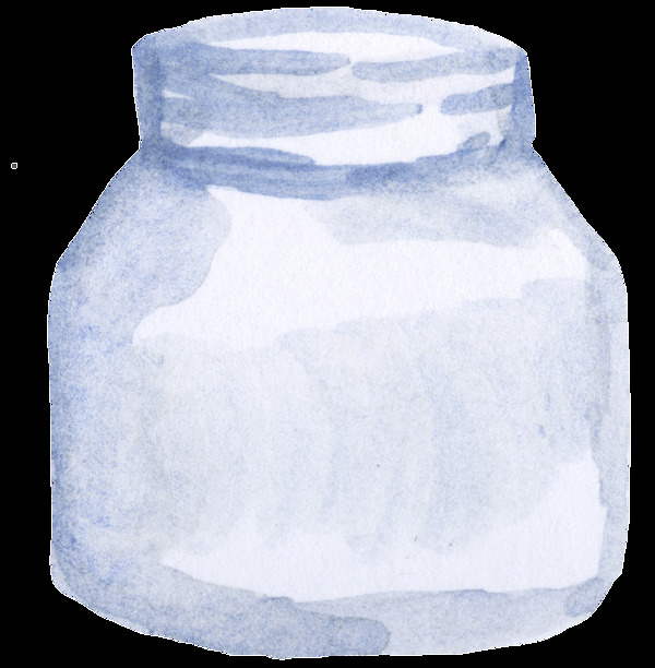 牛奶水瓶透明装饰素材