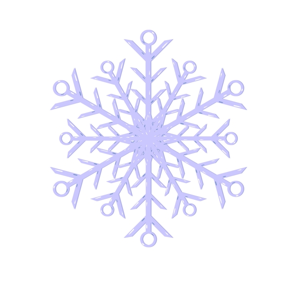闪亮晶莹小清新冬日蓝色雪花可商用装饰元素