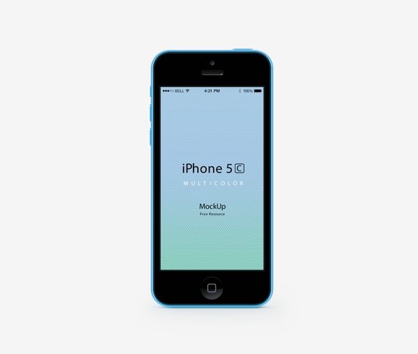 蓝色苹果5C手机界面素材