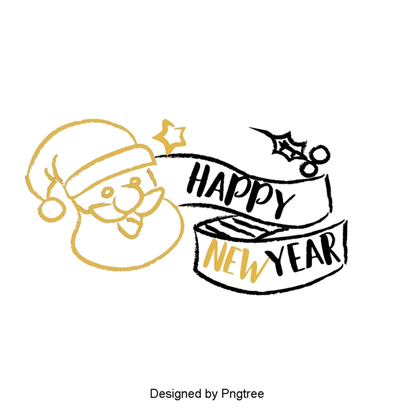新的一年英国字体装饰字体设计的金色黑色新年字体在2019年