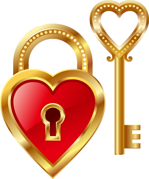 情侣爱心钥匙与小锁