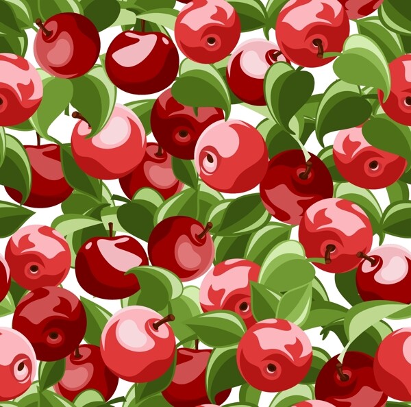 红色苹果矢量填充背景素材