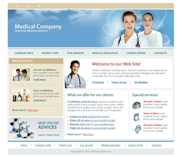 医药研究机构网页模板