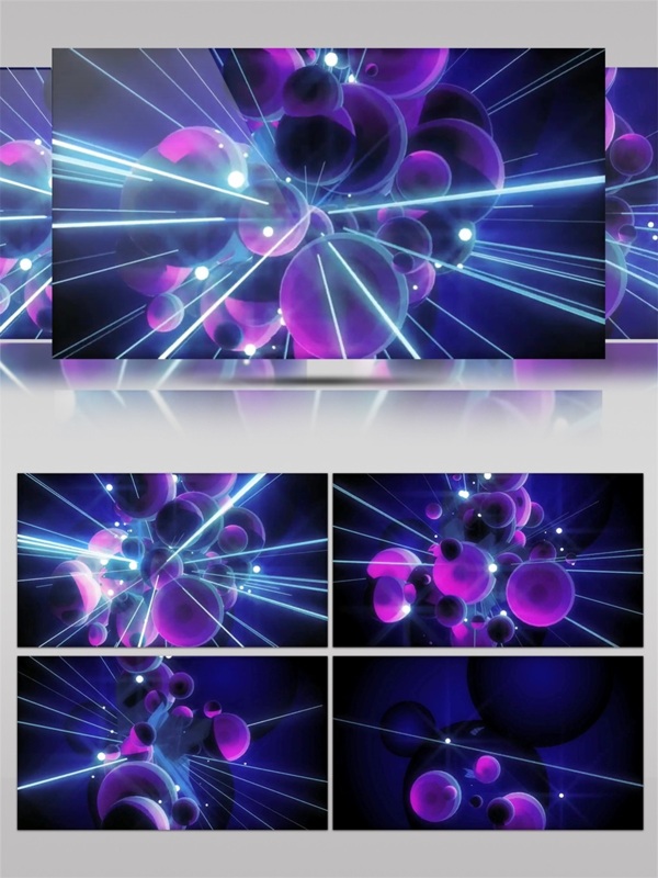 紫色球体分子结构高清视频素材