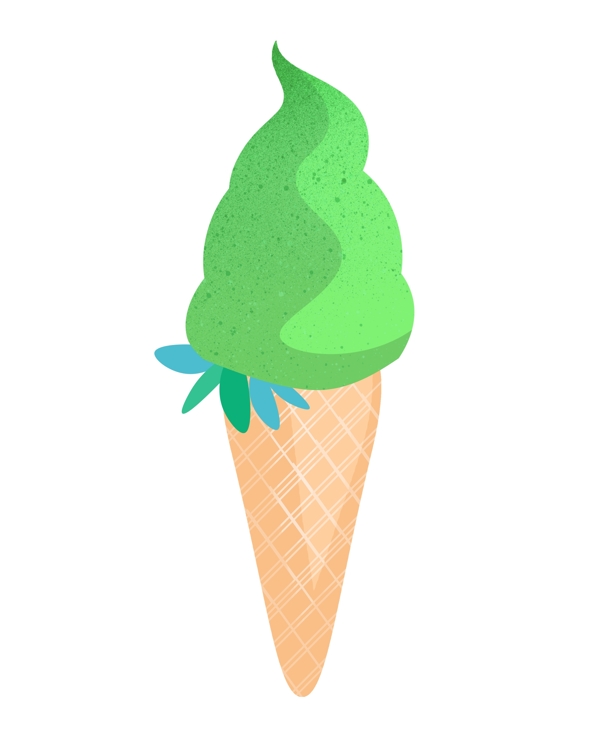夏季美食绿色抹茶冰淇淋