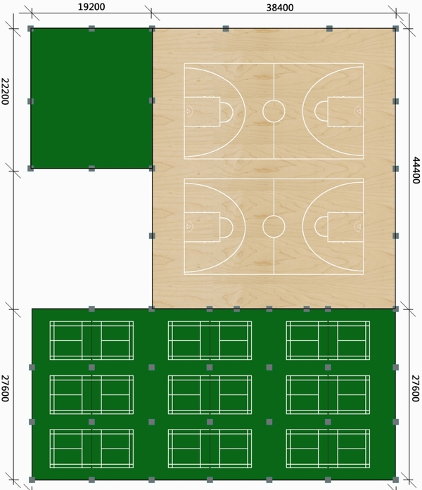 篮球场羽毛球场设计图图片