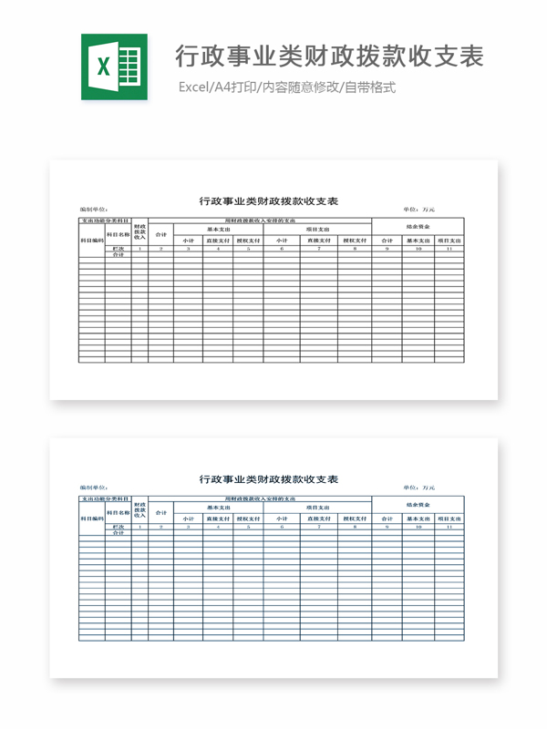 行政事业类财政拨款收支表