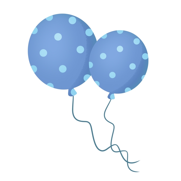 蓝色可爱六一儿童节波点气球