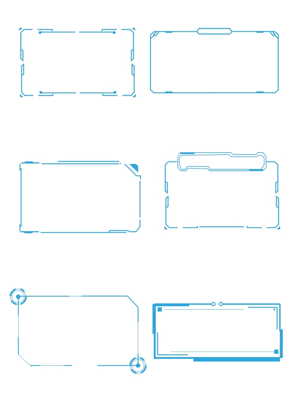 科技边框蓝色未来感矢量ai可商用元素