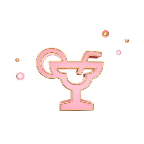 创意粉色一杯饮料图标