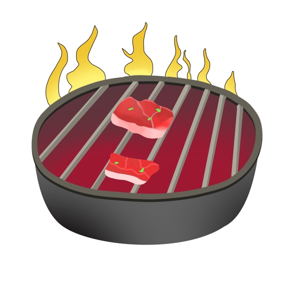 美味的碳火烧烤插画
