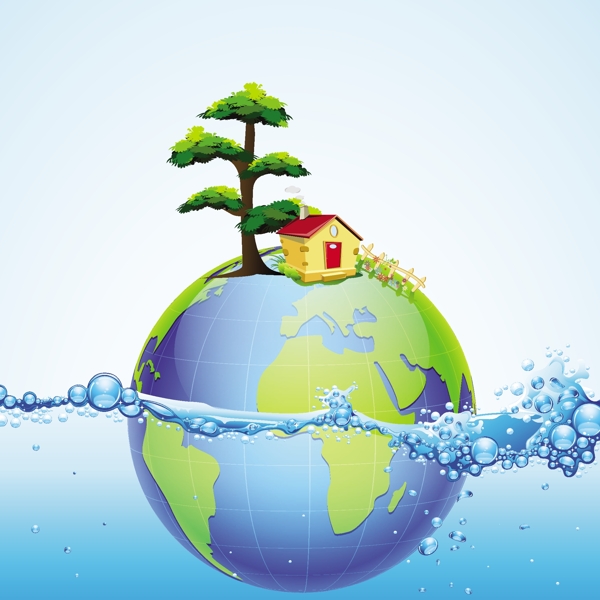 水中环保地球背景图片