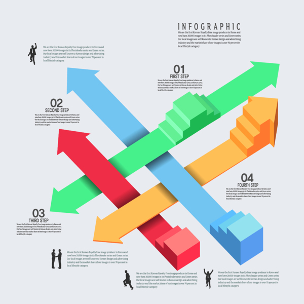 商务箭头阶梯素材设计