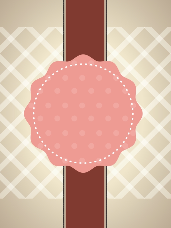 粉色边框菱形格纹甜品美食矢量背景素材