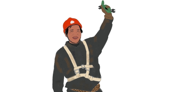 农民工工人插画图片