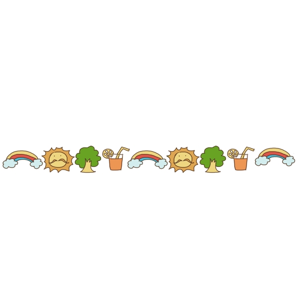 彩虹太阳分割线插画