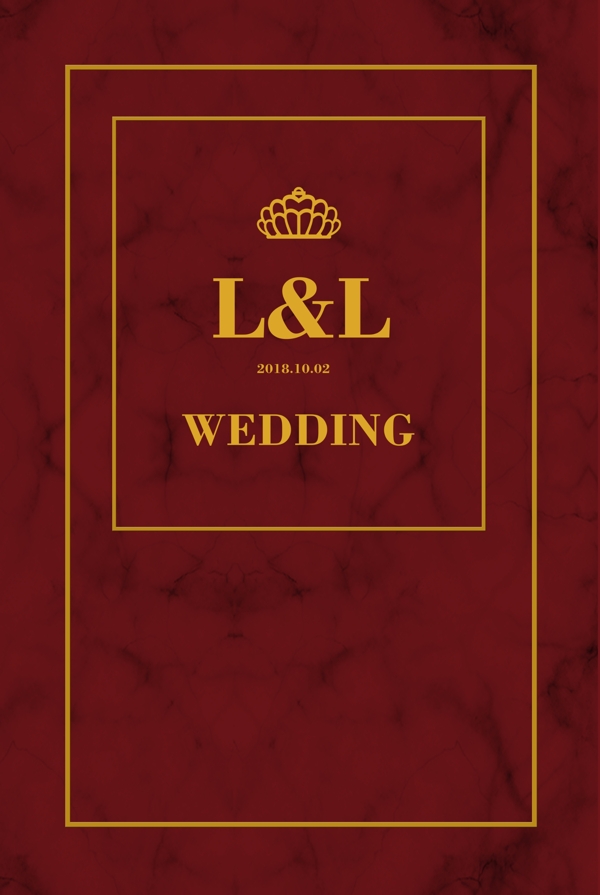 红金色婚礼主题logo海报