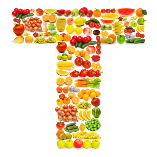 蔬菜水果组成的字母T图片