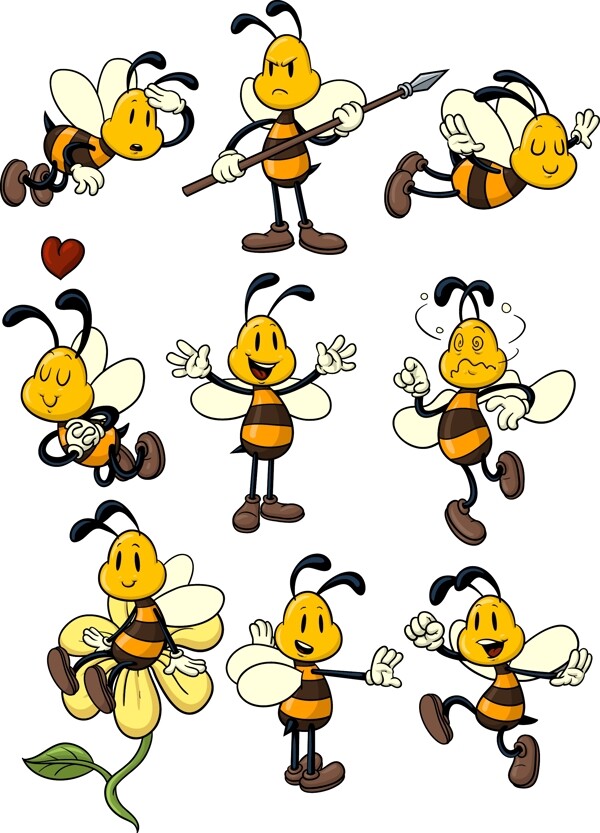 可爱的蜜蜂卡通