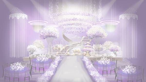 宁静紫色主题婚礼背景
