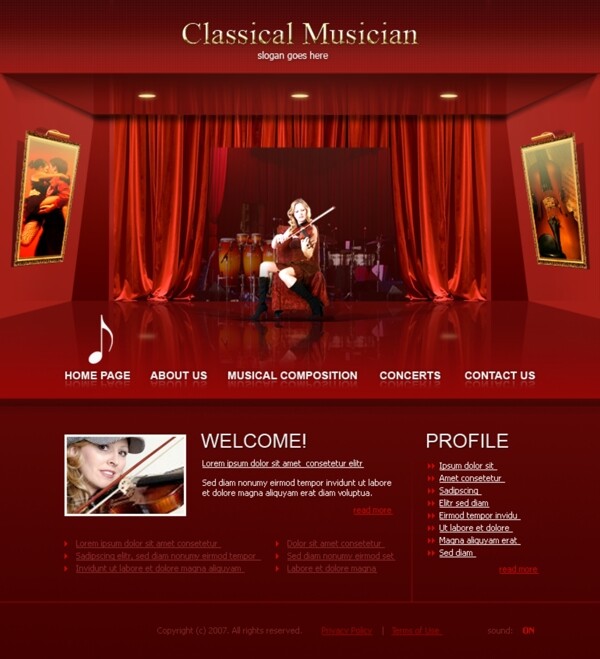 古典音乐网页模板