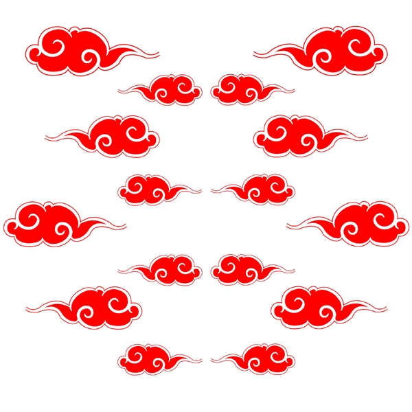 中国风传统红色剪纸祥云底纹