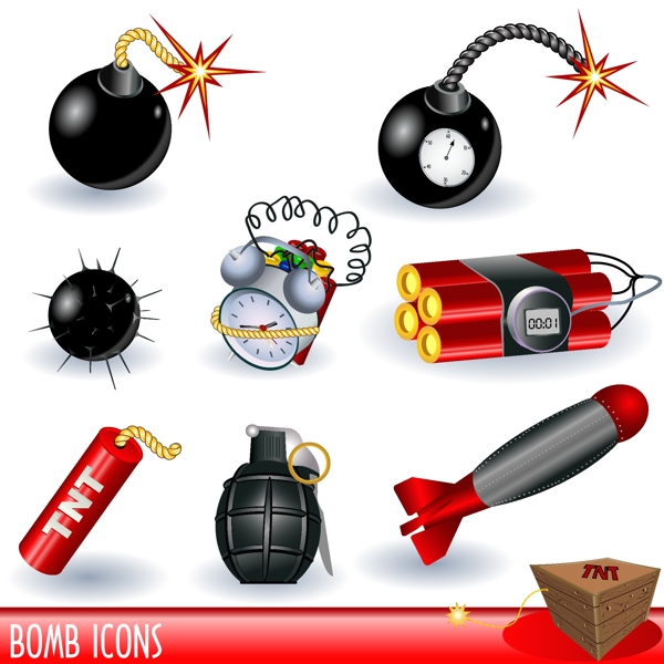 爆炸的炸弹地雷手榴弹矢量图标