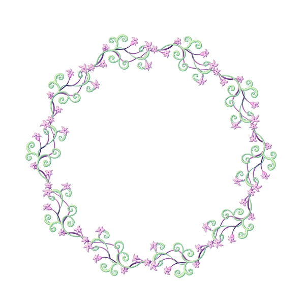 紫色花环装饰插画