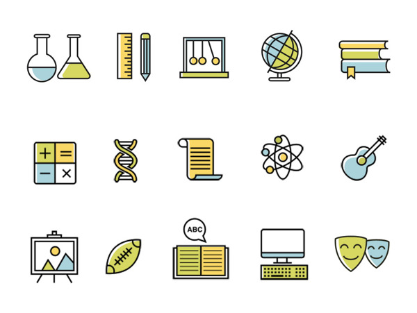 15个学校主题的图标