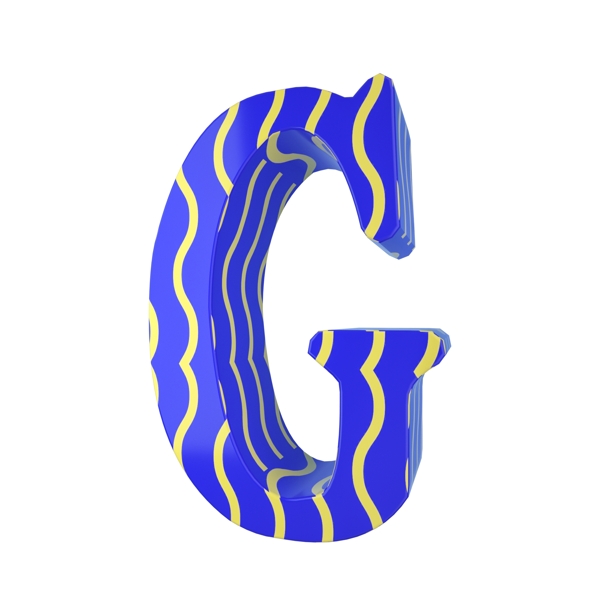 C4D孟菲斯风格立体字母G装饰