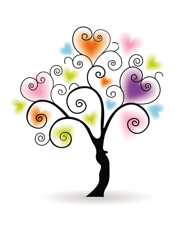 一个爱的树上分离的白色背景矢量插图