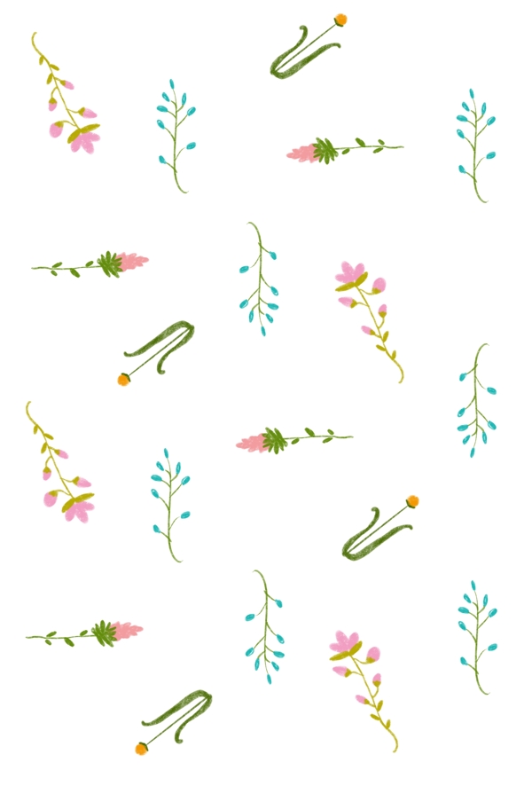手绘花卉植物底纹