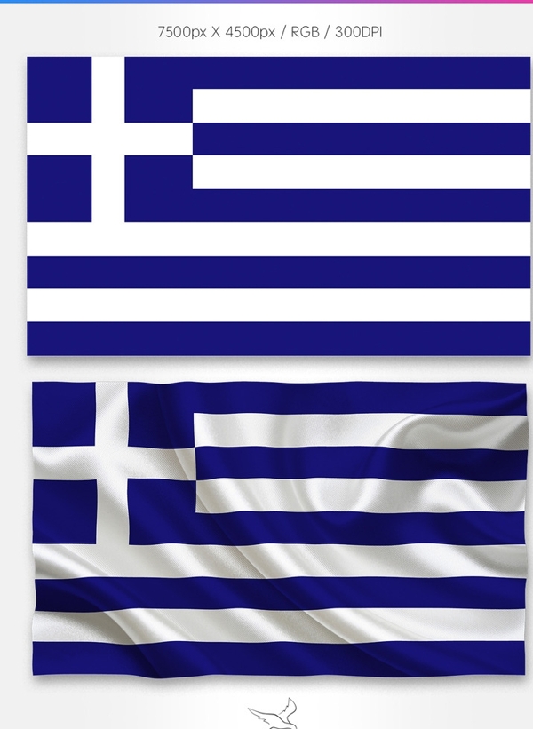希腊国旗分层psd