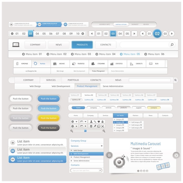 网页元素集合01矢量素材