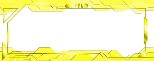 彩色科技长边框黄色装饰图
