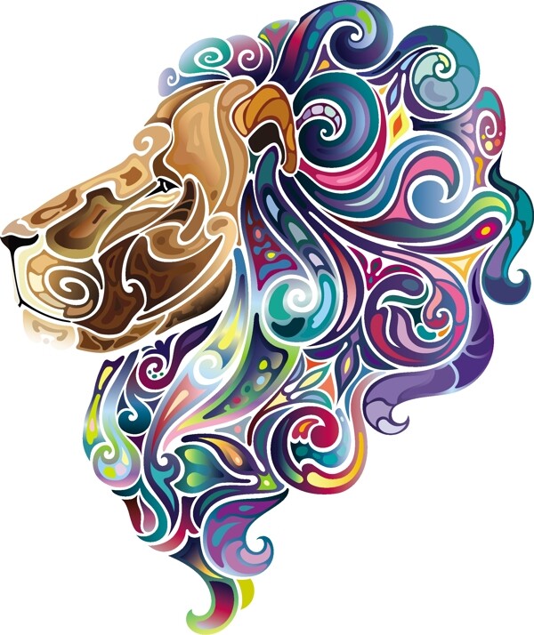 花纹狮头图案图片